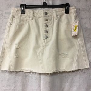 Free People Denim Skirt White 31 Mini Cotton